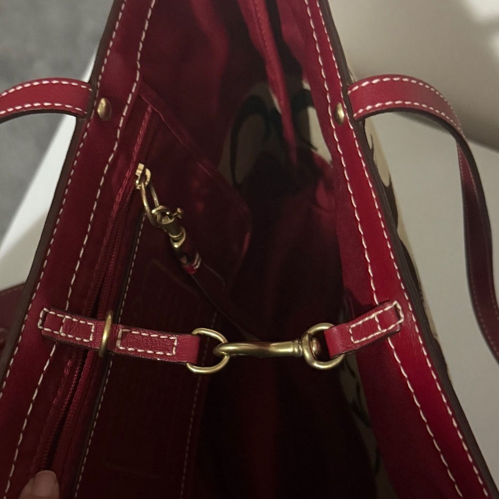 SOLD Coach Vintage Legacy Red Stripe Signature Cs Tote Shoulder Bag 2006 - Picture 9 of 10